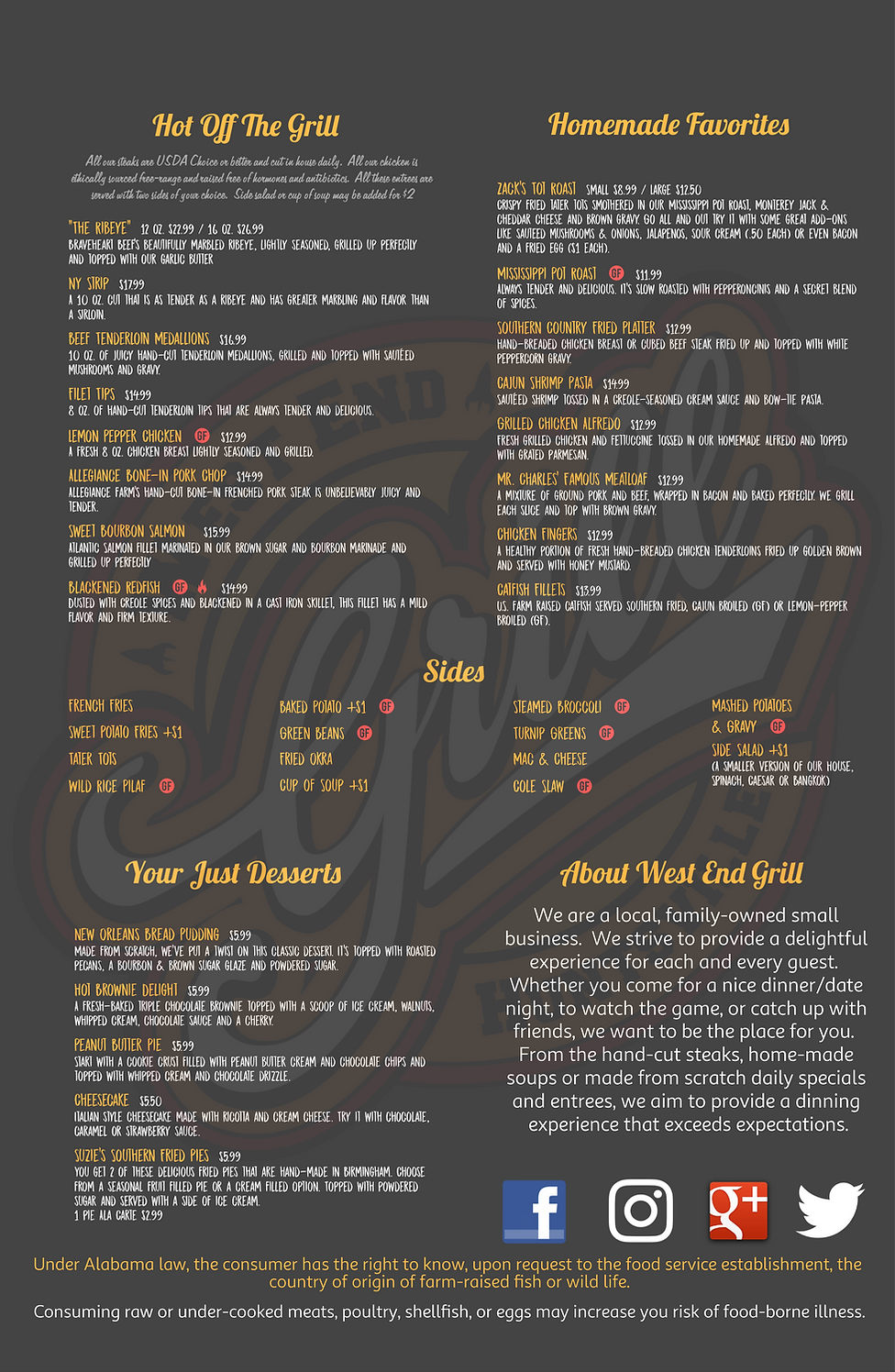 MAIN MENU West End Grill